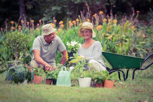 Gardeners sorting green waste for recycling in Oakleigh Park